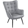 thumbnail image 1 of Yaheetech Contemporary Faux Leather Accent Chair for Living Room, Gray, 1 of 9