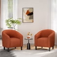 thumbnail image 1 of Yaheetech Corduroy Fabric Accent Barrel Chair for Living Room, Brick Red, 1 of 7