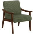 thumbnail image 1 of Yaheetech Corduroy Fabric Accent Chair with Solid Wood Legs, Dark Green, 1 of 6