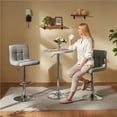 thumbnail image 1 of Yaheetech Counter Height Adjustable Pub Round Table with with 360° Swivel, Gray, 1 of 5