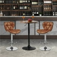 thumbnail image 1 of Yaheetech Counter Height Adjustable Pub Round Table with with 360° Swivel, Rustic Brown, 1 of 5