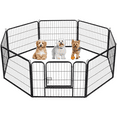 thumbnail image 1 of Yaheetech 24"H 8 Panels Metal Pet Playpens Dog Cat Exercise Barrier Fence, Black, 1 of 11