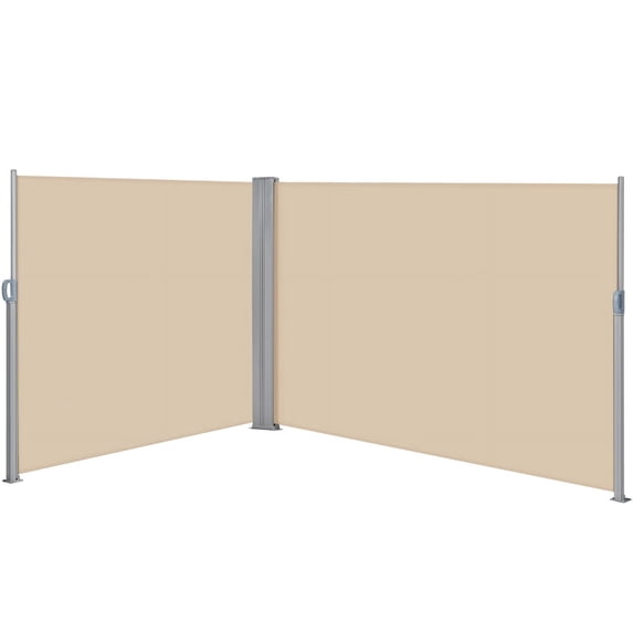 Yaheetech Double Folding Side Awning, Beige
