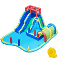 thumbnail image 1 of Yaheetech Double Lane Inflatable Water Slide for Kids, Blue, 1 of 8