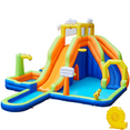 thumbnail image 1 of Yaheetech Double Lane Inflatable Water Slide with Storage Bag, Blue/Orange, 1 of 8