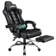 thumbnail image 1 of Yaheetech Ergonomic High Back Gaming Chair with Folding Footrest, Full Black, 1 of 7