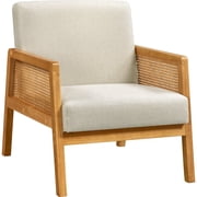 Yaheetech Fabric Upholstered Accent Chair for Living Room, Beige
