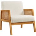 thumbnail image 1 of Yaheetech Fabric Upholstered Accent Chair for Living Rooms,Ivory, 1 of 8