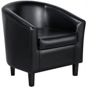 Yaheetech Faux Leather Accent Arm Chair For Living Room, Black