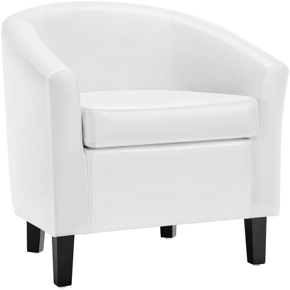Yaheetech Faux Leather Accent Arm Chair For Living Room, White