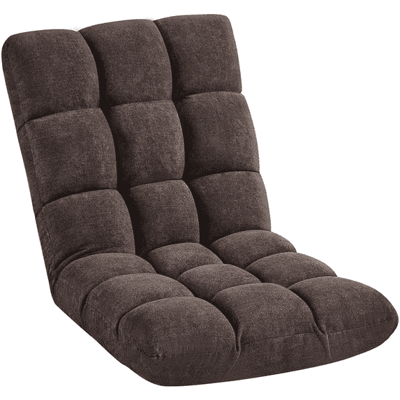 Yaheetech Floor Folding Sofa Chair Sofa Couch with 14 Adjustable Positions, Brown