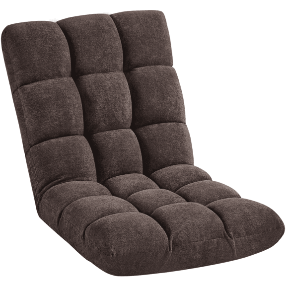 Yaheetech Floor Folding Sofa Chair Sofa Couch with 14 Adjustable Positions, Brown