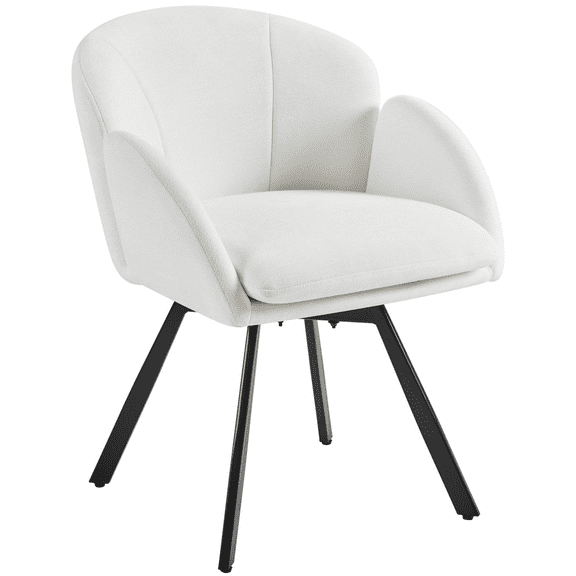 Yaheetech Flower Shaped Accent Chair with Removable Seat Cushion, White