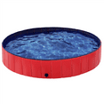 thumbnail image 1 of Yaheetech Foldable Pet Swimming Pool Dogs/Cats Bath Tub PVC Water Pond Portable Wash Tub,63'', Red, 1 of 8