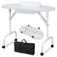thumbnail image 1 of Yaheetech Folding Manicure Table Nail Station with Wrist Cushion Bag, White, 1 of 6