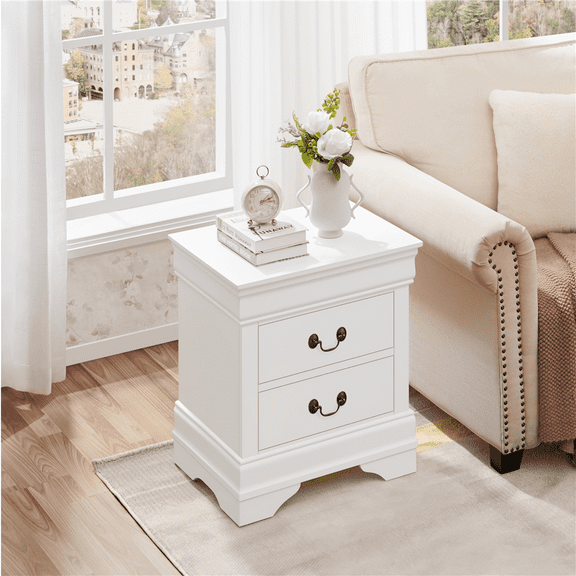 Yaheetech Modern 2-drawer Free Painted Nightstand, White
