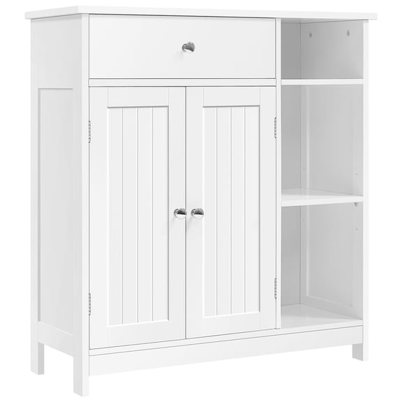 Yaheetech Large Floor Cabinet Storage Organizer with Drawer & Adjustable Shelves, White