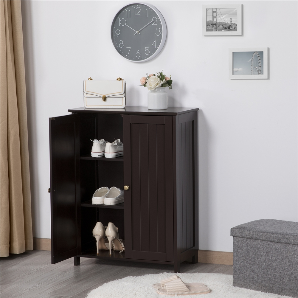 Yaheetech Free-Standing Floor Cabinet with Doors and Adjustable Shelves, Espresso - image 1 of 7