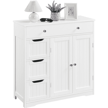 Yaheetech Free-Standing Floor Cabinet with Drawers and Doors for Bathroom,White