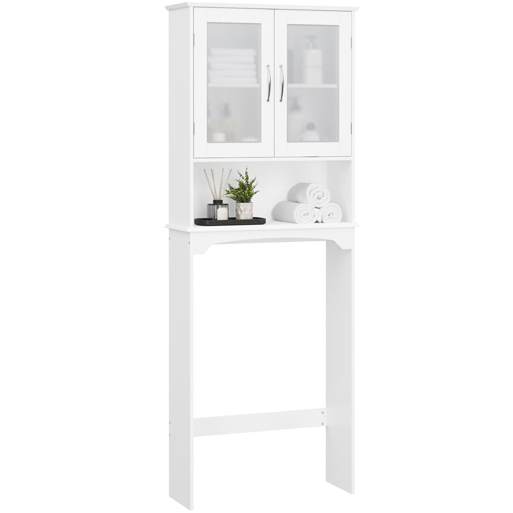 Yaheetech Free-Standing over-the-Toilet Storage Cabinet Shelf for Bathroom, White