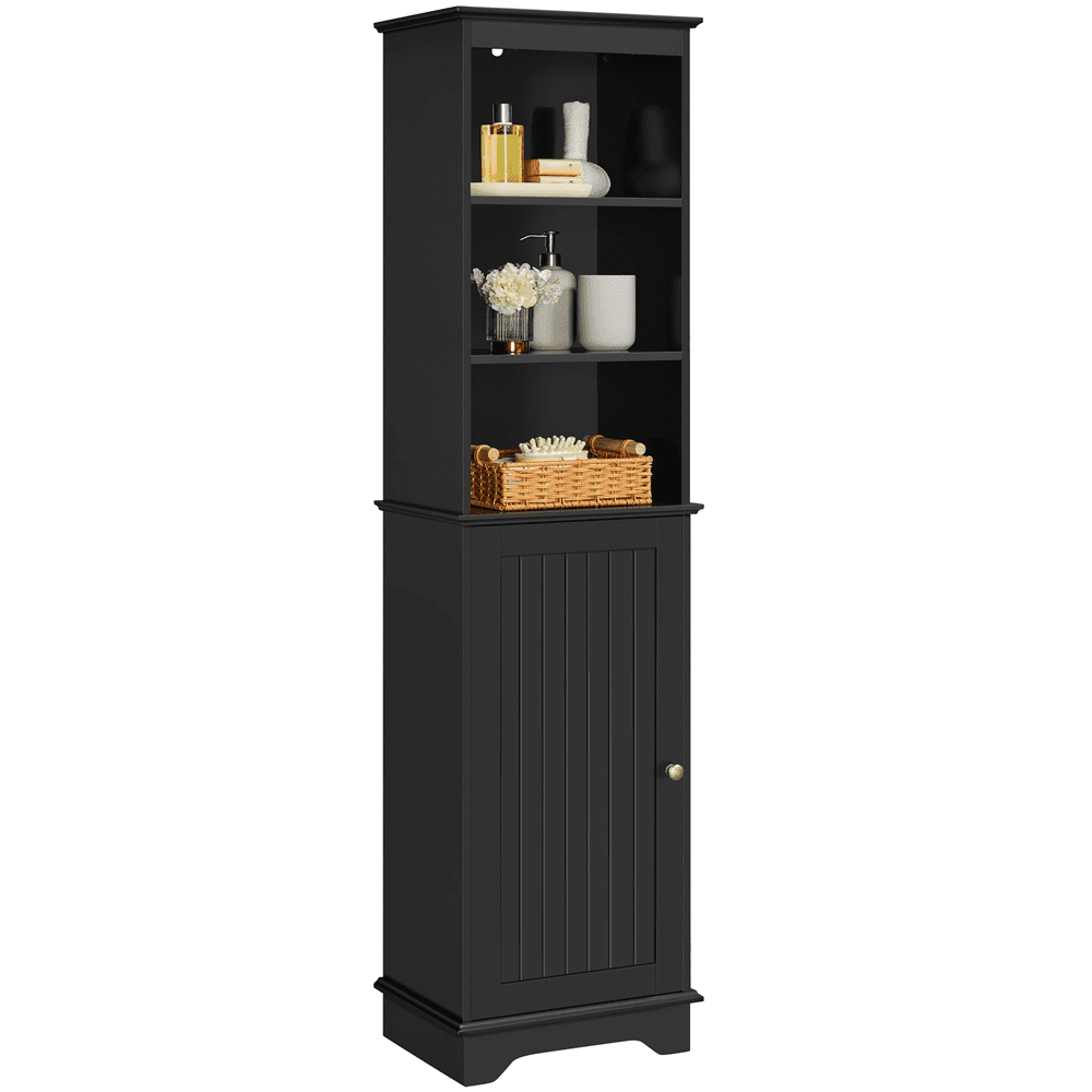 Yaheetech Freestanding Bathroom Storage with Single Door, Black
