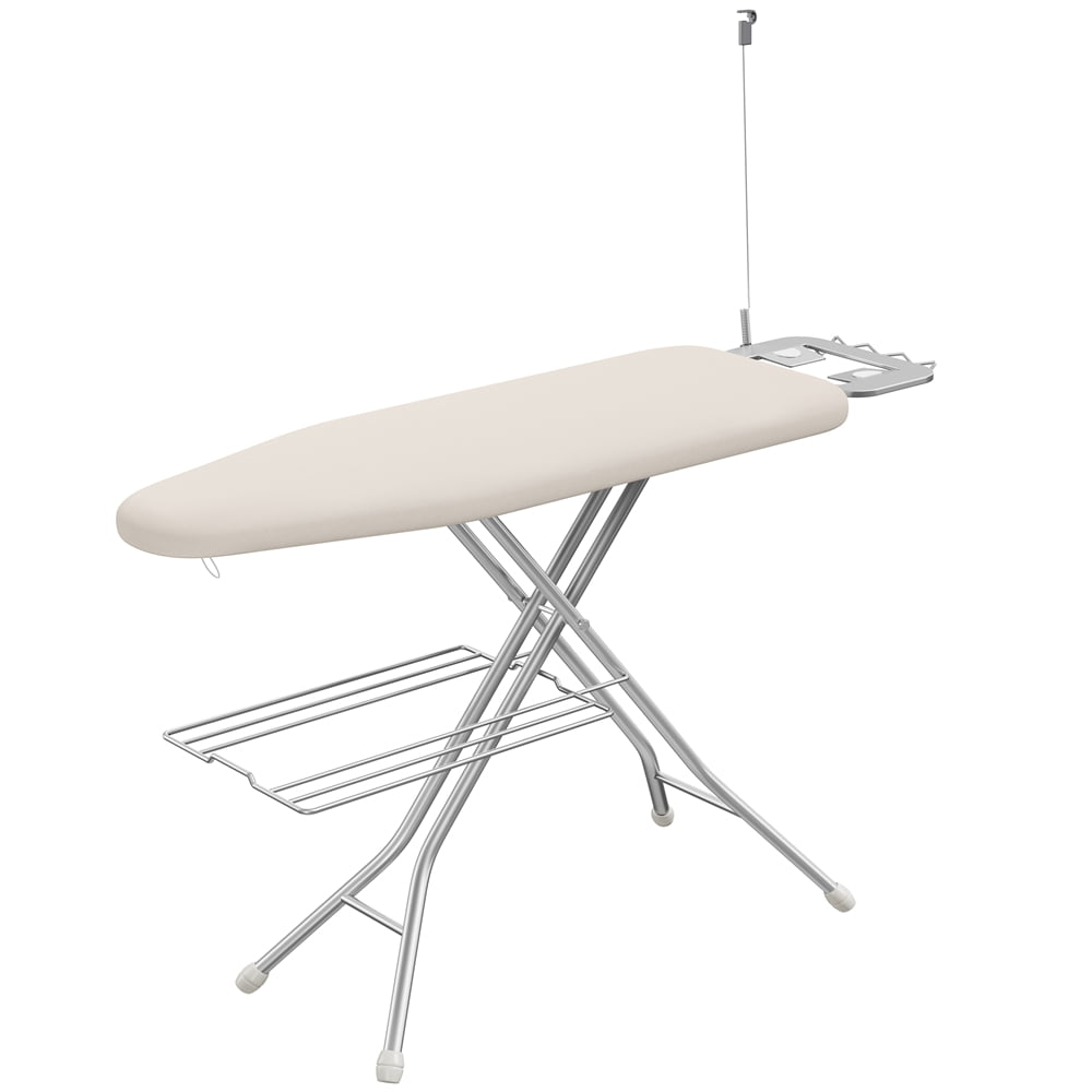 Yaheetech Full Size Foldable Ironing Board with Cord Holder & Clothes Rack, Beige