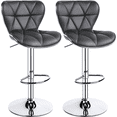 thumbnail image 1 of Yaheetech Height Adjustable PU Leather Swivel Bar Stool, Set of 2, Gray, 1 of 7