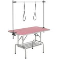 thumbnail image 1 of Yaheetech 45" Height Adjustable Pet Grooming Table Stainless Metal Arm Frame For Dogs/Cats/Pet Tools Storage Rack, Pink, 1 of 8
