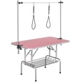 thumbnail image 1 of Yaheetech 45" Height Adjustable Pet Grooming Table Stainless Metal Arm Frame For Dogs/Cats/Pet Tools Storage Rack, Pink, 1 of 8