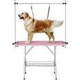 thumbnail image 1 of Yaheetech 45" Height Adjustable Pet Grooming Table Stainless Metal Arm Frame for Dogs/Cats/Pet Tools Storage Rack, Pink, 1 of 10