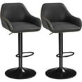 thumbnail image 1 of Yaheetech Height Adjustable Upholstered Bar Stools with Backrest for kitchen, Set of 2, Black, 1 of 9
