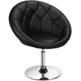 thumbnail image 1 of Yaheetech Height Adjustable Upholstered Tufted Accent Chair, Black, 1 of 8