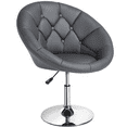 thumbnail image 1 of Yaheetech Height Adjustable Upholstered Tufted Accent Chair, Gray, 1 of 9