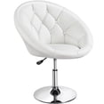 thumbnail image 1 of Yaheetech Height Adjustable Upholstered Tufted Armchair Accent Chair, White, 1 of 8
