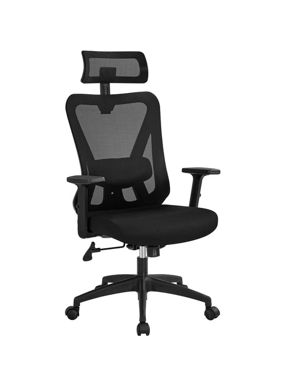 Yaheetech High Back Mesh Office Chair with Multi-adjustable Headrest,Black