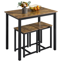 3-Piece Industrial Dining Table Set for 2, Kitchen Table and Chairs