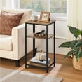 thumbnail image 1 of Yaheetech Industrial End Table with 2-Tier Shelves for Small Spaces Living Room, Rustic Brown, 1 of 7