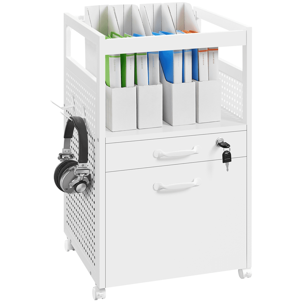 Yaheetech Industrial Office File with Open Storage Shelf,White