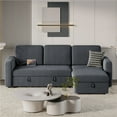thumbnail image 1 of Yaheetech L Shaped Convertible Sectional Sofa with Storage Compartment & USB Ports, Dark Gray, 1 of 5