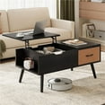 thumbnail image 1 of Yaheetech Lift Top Coffee Table with Hidden Compartment & Fabric Drawer for Living Room, Black, 1 of 7