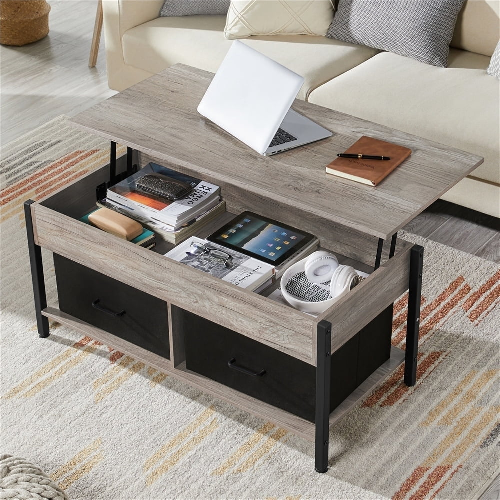 Yaheetech Wooden Convertible Dining Coffee Table with Lift Top and ...