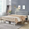 thumbnail image 1 of Yaheetech Metal Bed Frame with Headboard & Footboard,Queen Size, White, 1 of 6