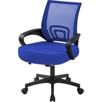 Yaheetech Mid-Back Mesh Office Chair with Rolling Wheels and Adjustable Height, Blue