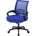 thumbnail image 1 of Yaheetech Mid-Back Mesh Office Chair with Rolling Wheels and Adjustable Height, Blue, 1 of 6