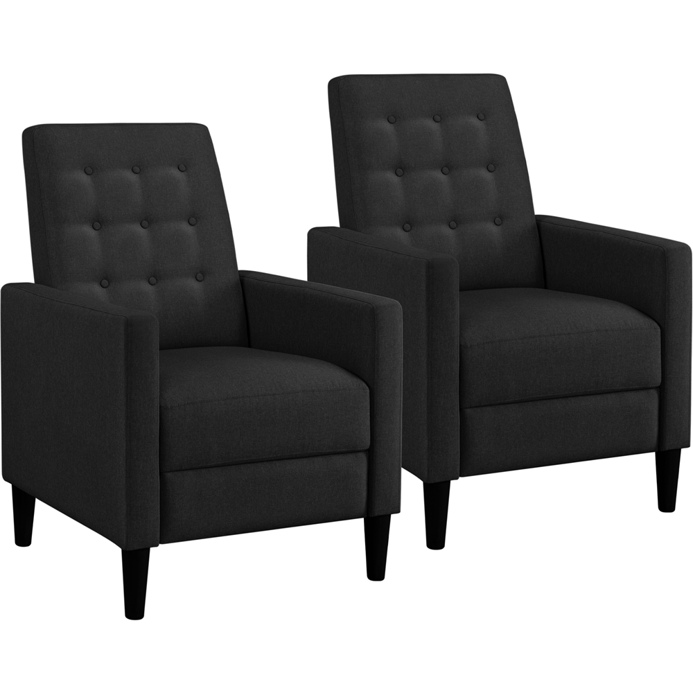 Yaheetech Mid-Century Modern Upholstered Recliner for Home Theater,Set of 2,Black