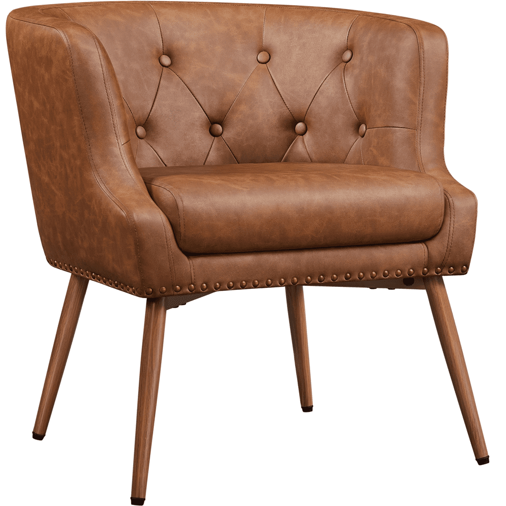 Yaheetech Club Armchair: Mid-century Modern Upholstered Faux