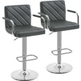 Yaheetech Modern Bar Stools with Backrest and Footrest, Set of 2, Dark