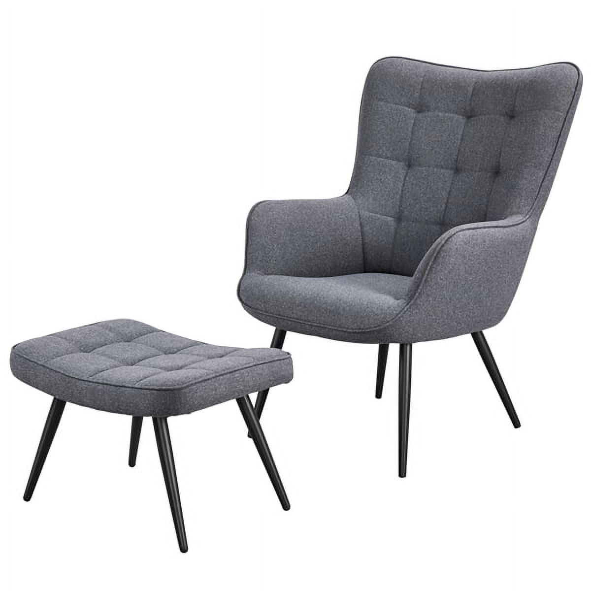 Yaheetech Modern and Contemporary Fabric Accent Chair and Ottoman Set
