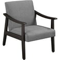 thumbnail image 1 of Yaheetech Modern Fabric Accent Armchair with Rubber Wood Legs, Dark Gray, 1 of 6