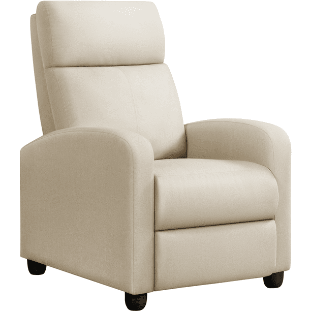 Yaheetech Modern Fabric Upholstered Recliner Chair with Pocket Spring for Home, Beige
